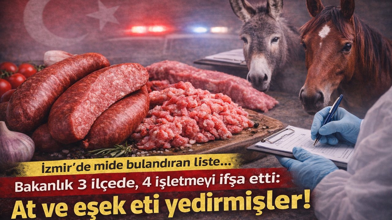 İzmir’de mide bulandıran liste... Bakanlık 3 ilçede, 4 işletmeyi ifşa etti: At ve eşek eti yedirmişler!