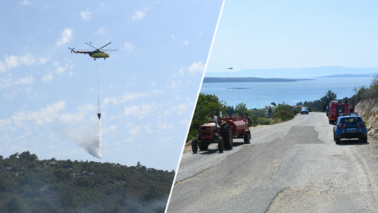 Urla Balıklıova’da orman yangını alarmı