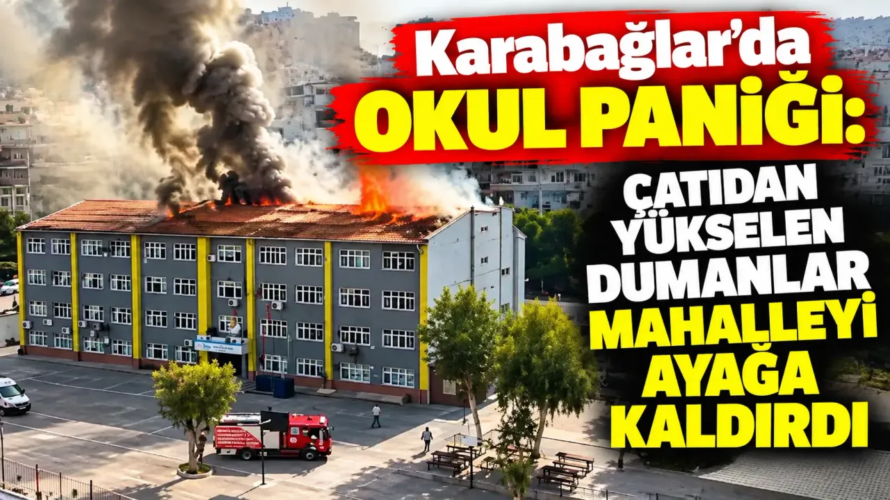 Karabağlar’da okul paniği: Çatıdan yükselen dumanlar mahalleyi ayağa kaldırdı