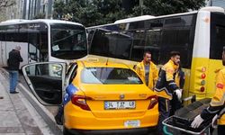 İstanbul Şişli'de 2 otobüs, taksi ve servis aracı birbirine girdi