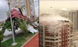 Ankara'da fırtınada koltuk havada uçtu!