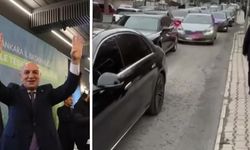 AK Parti Ankara adayı Turgut Altınok'un çakarlı araba konvoyu tartışma konusu oldu
