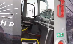 Trabzon'da CHP otobüsüne taşlı saldırı