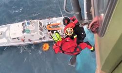 Foça açıklarında bot faciası: MSB helikopterli kurtarma görüntülerini paylaştı