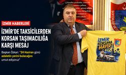 İzmir’de taksicilerden korsan taşımacılığa karşı sarı tişörtlü mesaj