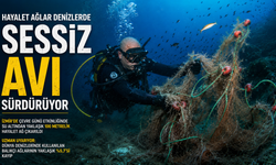 Karaburun’da denizden 100 metrelik hayalet ağ çıkarıldı
