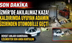 Konak’ta akılalmaz kaza: Kaldırımda uyuyan adamın üzerinden otomobille geçti