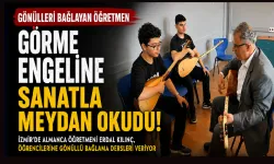 İzmir'de görme engelli Almanca öğretmeni bağlamayla gönülleri birleştiriyor
