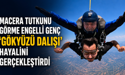 THK’da bir ilk: Görme engelli genç skydiving yaptı