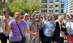 Örnekköy Kentsel Dönüşüm Projesi'nde hak sahiplerinden anahtarlı eylem