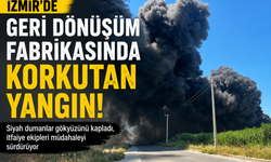İzmir’de fabrika yangını: Siyah dumanlar gökyüzünü kapladı