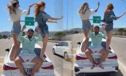 İzmir-Çeşme Otoyolu'nda otomobil üzerinde tehlikeli dansa savcılık soruşturma başlattı