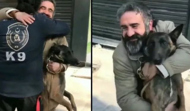 ABB'nin K-9 personeli Çakıl, enkazda tespit ettiği depremzede ile buluştu!