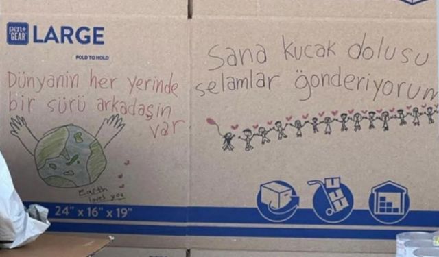 ABD'den gelen yardım kolilerinde duygulandıran notlar