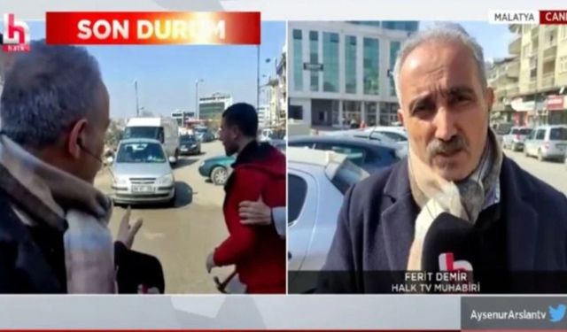 Halk TV muhabirine canlı yayın sırasında çekiçle saldırı girişimi!