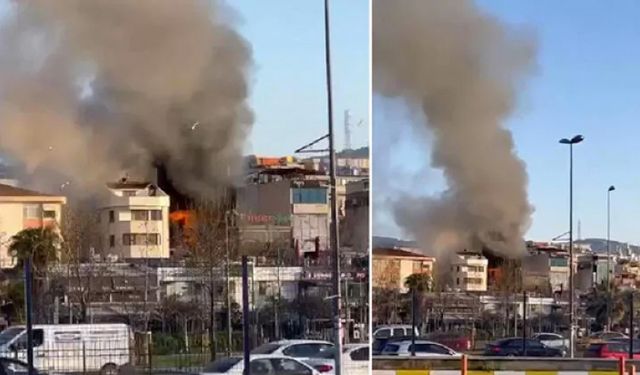 Pendik'te 7 katlı otelde yangın