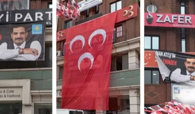 İYİ Parti'nin Sinan Ateş posterine MHP'den bayraklı engelleme!