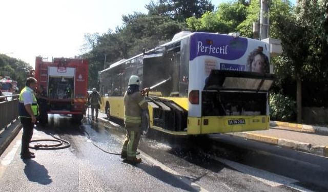 Sarıyer'de İETT otobüsü alev aldı