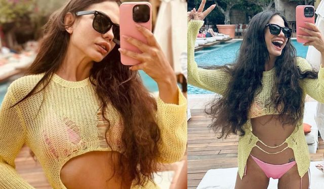 Demet Özdemir pembe bikinisiyle büyüledi!