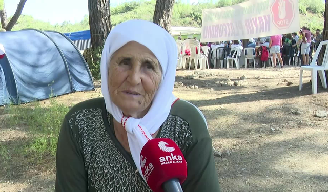 Akbelen'de 75 yaşındaki Zehra Teyze de feryat etti: Üç tane adamın gelip buraları talan etmeye hakkı yok