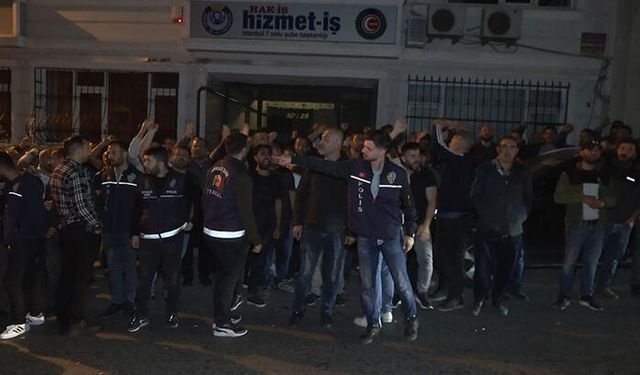 Sendika binasının önünde protesto! Sosyal haklarımızı istiyoruz