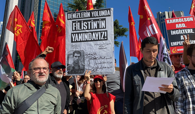 Komünistlerden İsrail Konsolosluğu önünde eylem: Filistin'in yanındayız