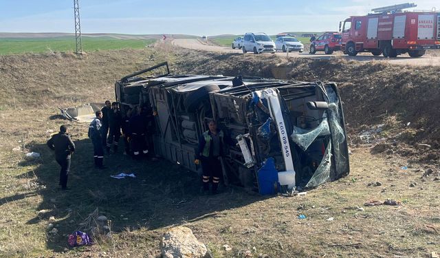 Ankara'da korkunç kaza! EGO otobüsü şarampole yuvarlandı