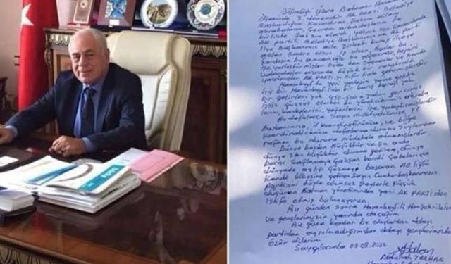 AK Partili başkan vekili Abdullah Tarhan 'AK Parti'yi sıfırladılar' diyerek istifa etti