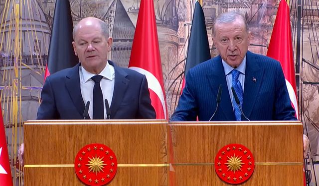 Cumhurbaşkanı Erdoğan ve Almanya Başkanı Scholz'dan açıklamalar