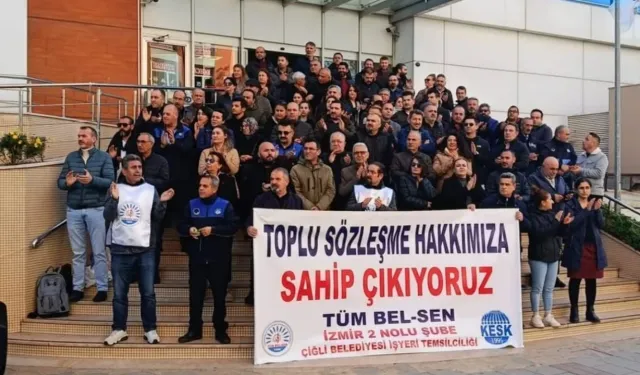 Çiğli'de kamu emekçileri isyan etti: Emekçinin alın teri belediyenin kasasında rehin tutulamaz