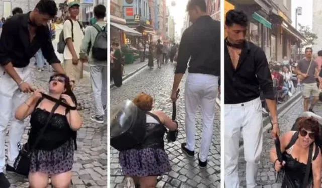 Beyoğlu’nda kadına tasma takarak gezdiren şahıs tutuklandı