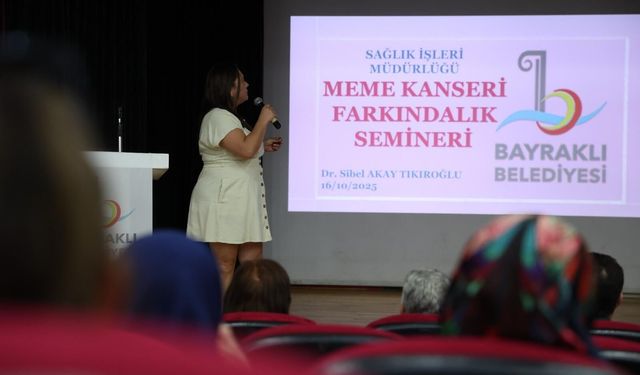 Bayraklı'da farkındalık yaratan etkinlik: Meme kanserine karşı bilinçlendirildiler
