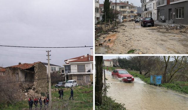 İzmir Çeşme’de sağanak alarmı: Cadde ve sokaklar göle döndü, fırtına hasara yol açtı