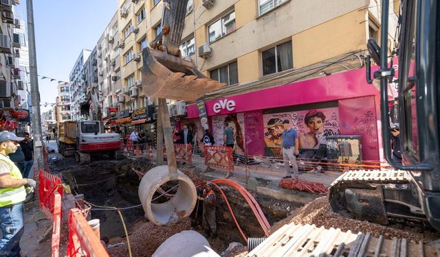 İzmir'de 250 milyonluk altyapı yatırımı tam gaz sürüyor: Alsancak'ta taşkın sorunu bitecek