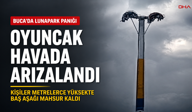 Lunaparkta arızalanan oyuncakta baş aşağı mahsur kaldılar