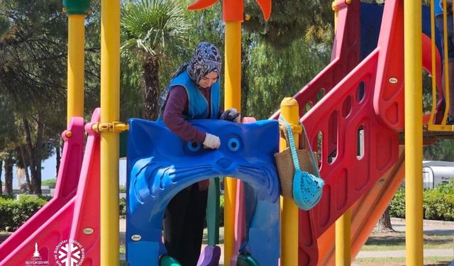 İzmir’de örnek dayanışma: Gönüllüler parkları ve çocuk oyun alanlarını temizledi