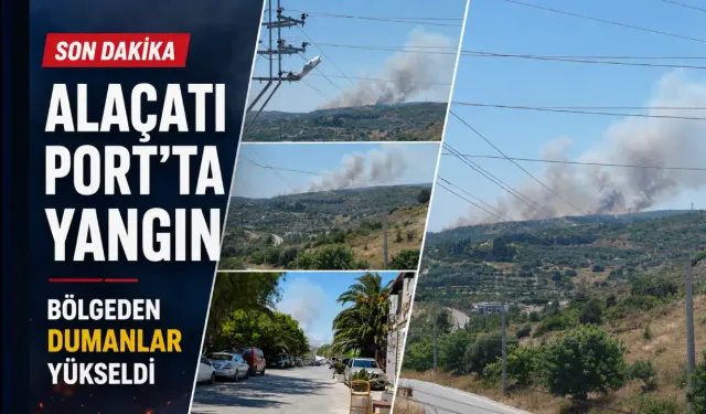 İzmir'de orman yangını: Alaçatı'da ekiplerin havadan karadan müdahalesi başladı