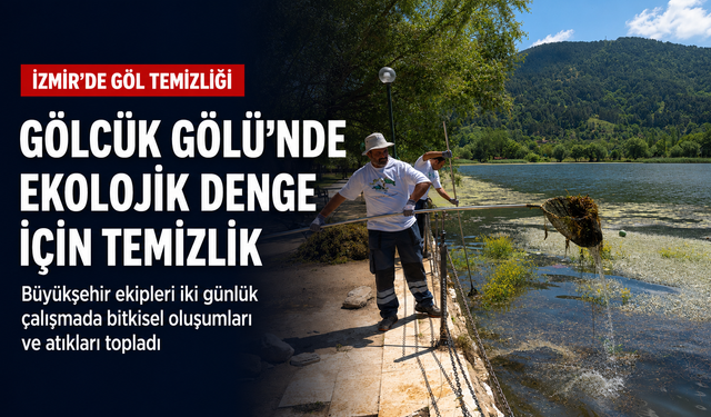 İzmir Büyükşehir Gölcük Gölü’ndeki deniz marullarını temizledi