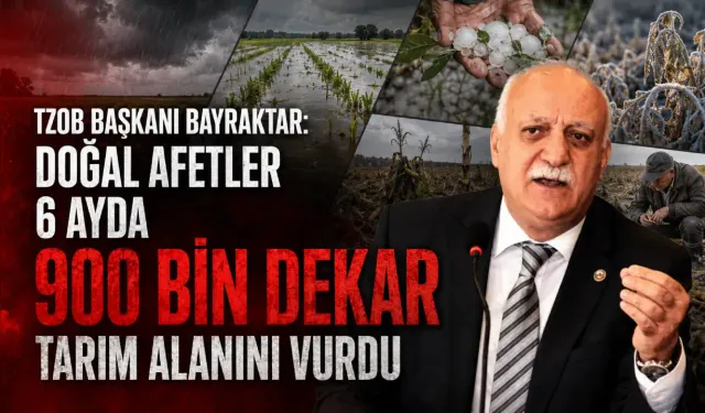 TZOB Başkanı Bayraktar: Doğal afetler 6 ayda 900 bin dekar tarım alanını vurdu