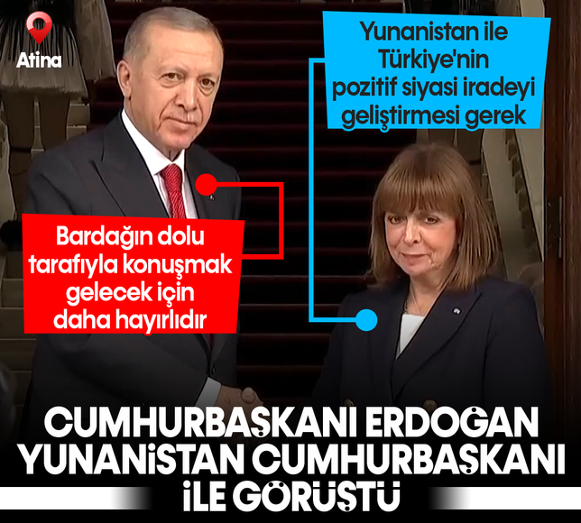 Cumhurbaşkanı Erdoğan, Yunanistan Cumhurbaşkanı ile görüştü