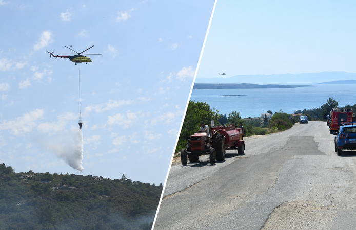 Urla Balıklıova’da orman yangını alarmı