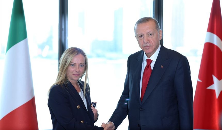 Cumhurbaşkanı Erdoğan, İtalya Başbakanı Giorgia Meloni'yi kabul etti