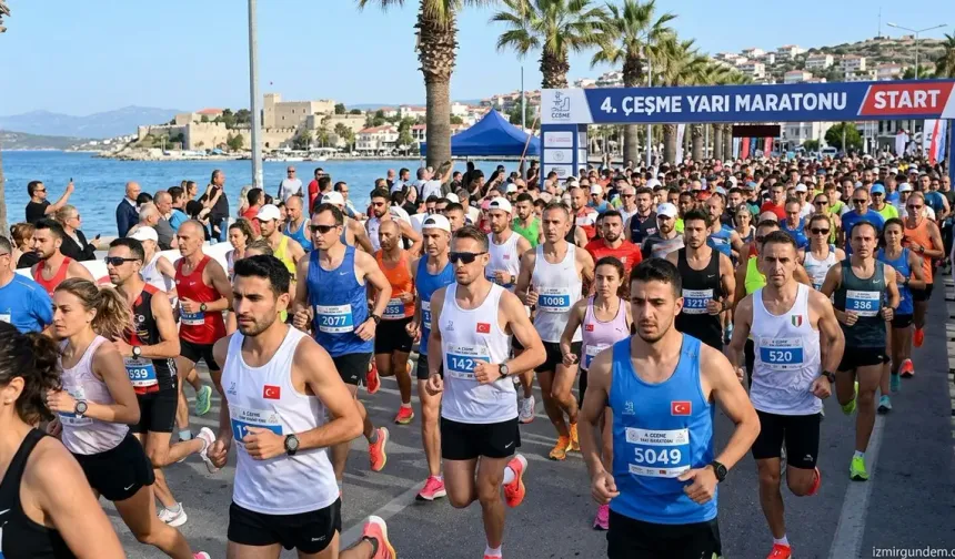 Salomon Çeşme Yarı Maratonu renkli görüntülere sahne oldu
