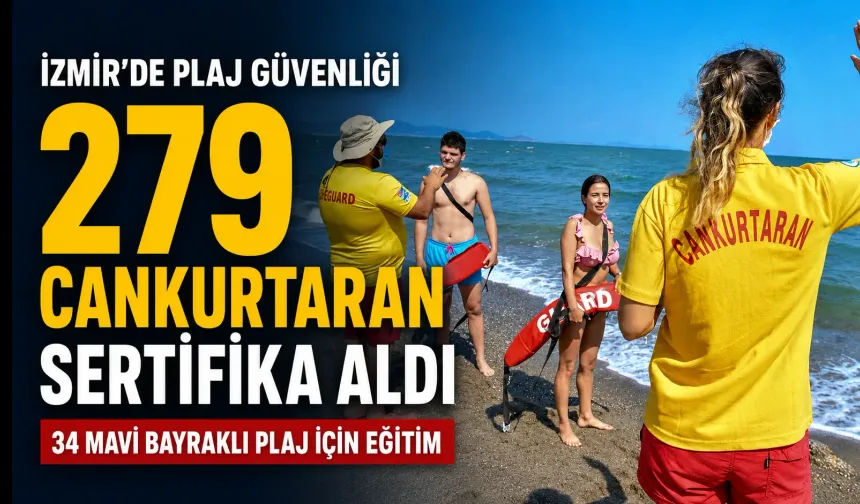 İzmir’de mavi bayraklı plajlara cankurtaran desteği: 279 kişi sertifikalarını aldı