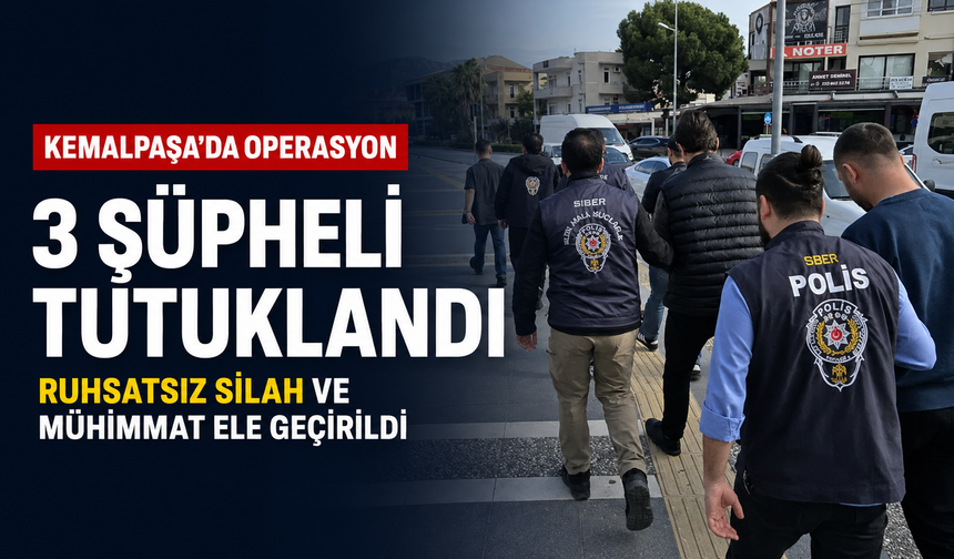 Kemalpaşa’da ruhsatsız silah operasyonu: 3 tutuklama