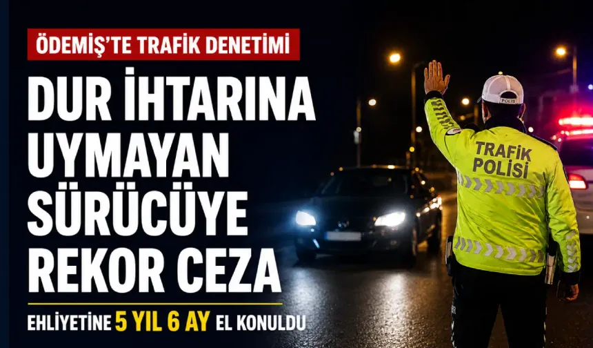 İzmir’de “dur” ihtarına uymayan sürücüye rekor ceza