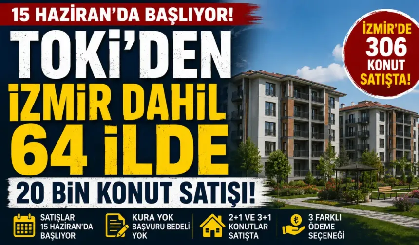 TOKİ’den İzmir dahil 64 ilde kurasız ve başvuru bedelsiz konut satışı başlıyor