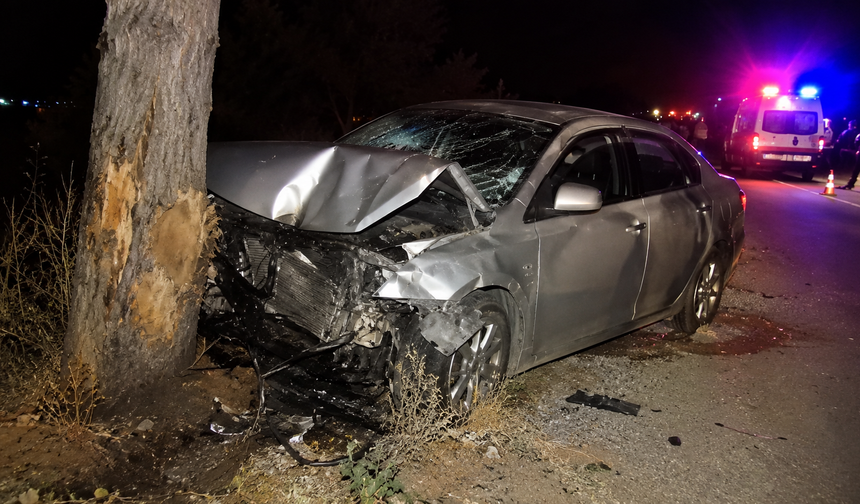 Ödemiş’te kontrolden çıkan otomobil ağaca çarptı: 2 kişi yaralandı