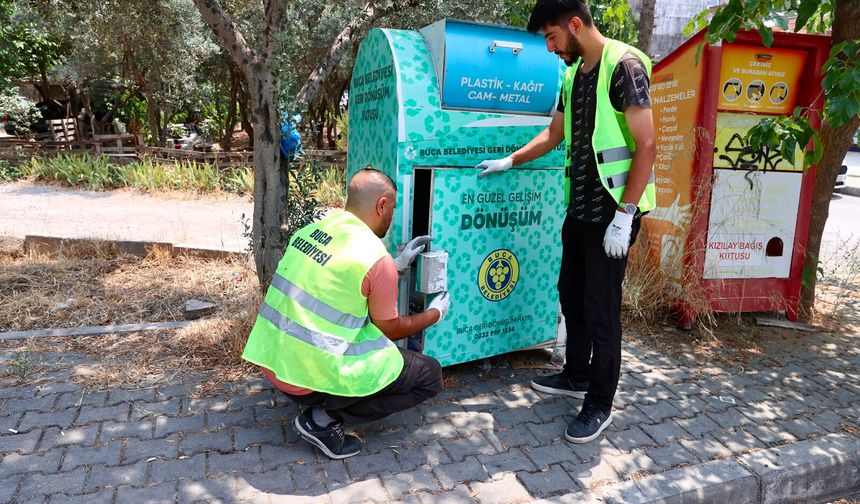 Buca’nın dört bir yanına geri dönüşüm kumbaraları yerleştirildi