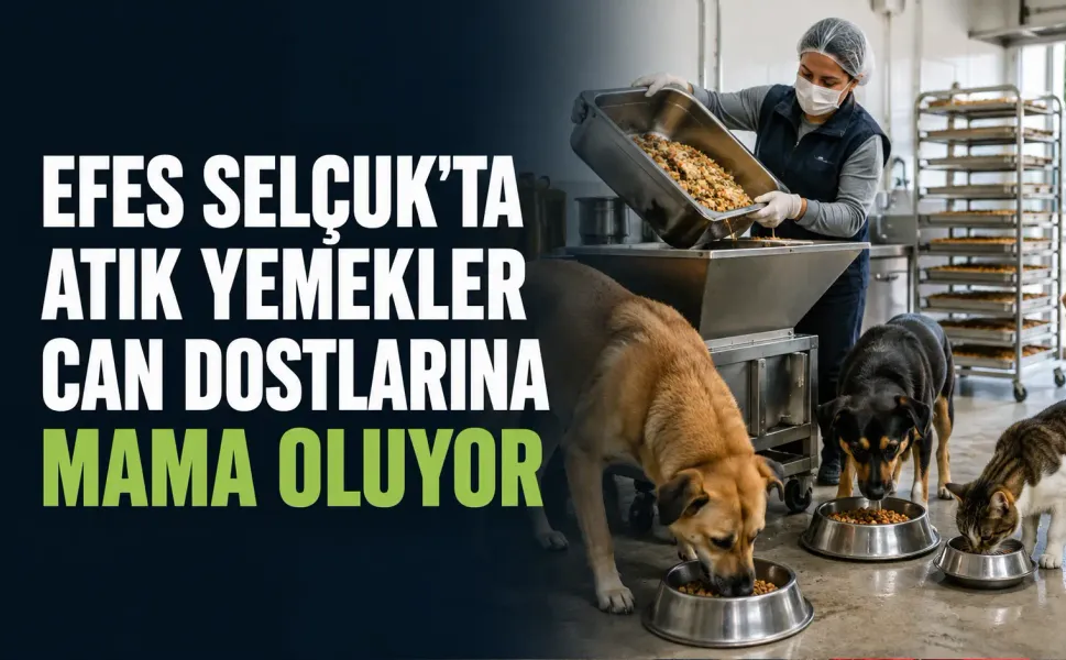 Efes Selçuk’ta otellerden toplanan atık yemekler can dostlarına mama oluyor